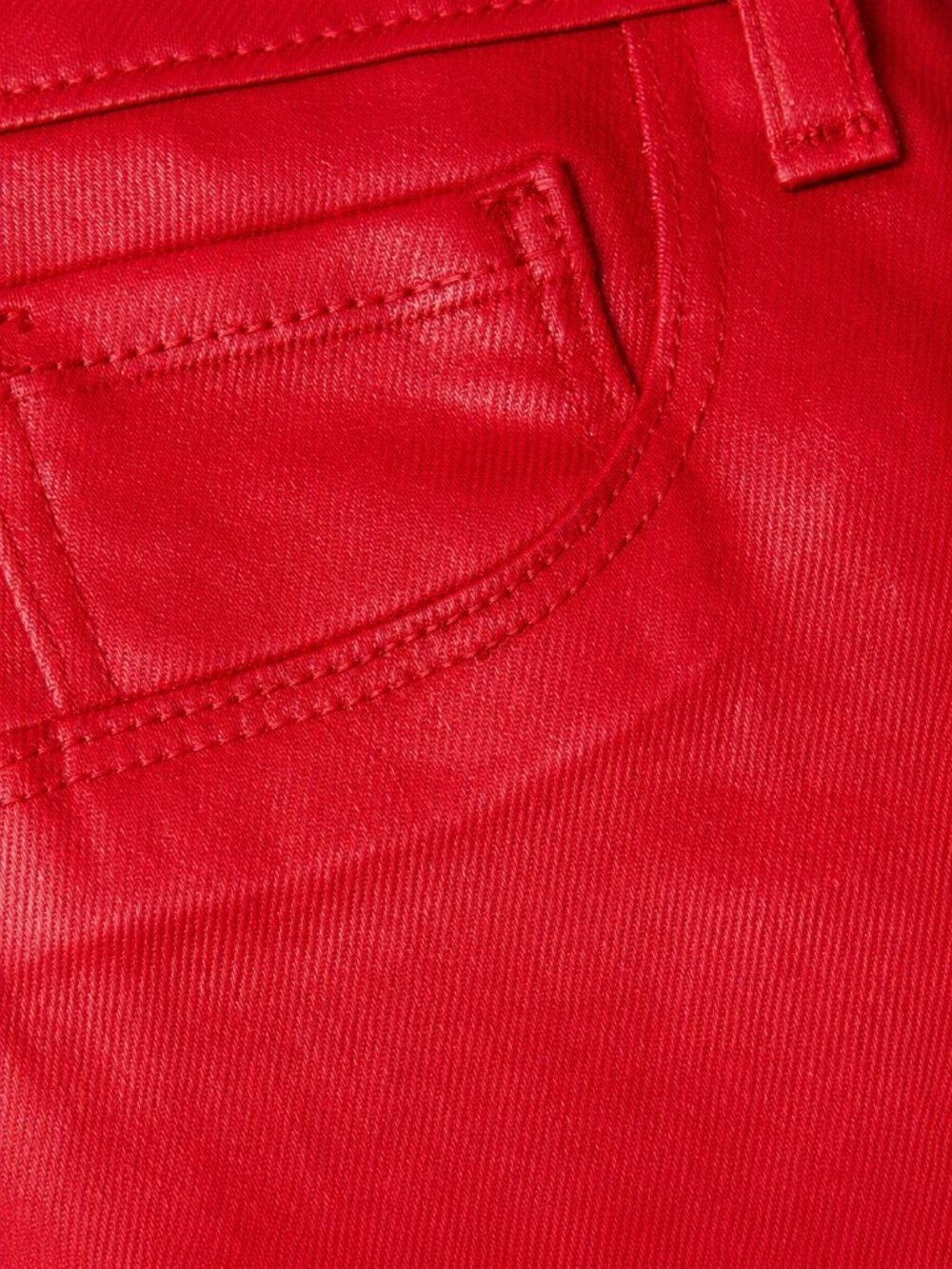 L'AGENCE Marty Coated Flare Jeans Tango Red High Rise Denim Size 26 New - Picture 8 of 14